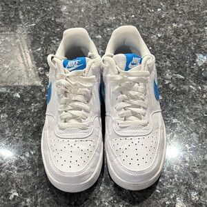 Nike Court Vision Low White and Blue Athletic Shoes